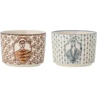 Bloomingville Schaal aardewerk blauw Tonia 9cm - set van 2