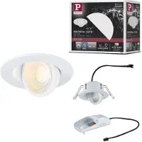 Paulmann inbouwspot Zina wit Ø 9 cm IP65 draaibaar CCT dimbaar Zina,, wit / opaal, Badkamer, Kunststof, Modern, plafondlamp