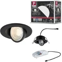 Paulmann inbouwspot Zina zwart 9 cm IP65 draaibaar CCT dimbaar Zina,, zwart, Badkamer, Kunststof, Modern, plafondlamp