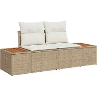 vidaXL Tuinbank Set 8 st 7-zits Beige en Crème