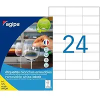 Agipa Universele etiketten, 70 x 37 mm, wit, rechthoekig