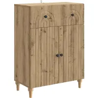vidaXL Dressoir Artisanaal eiken 66 x 34,5 x 90 cm Bewerkt hout