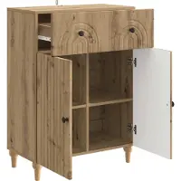 vidaXL Dressoir Artisanaal eiken 66 x 34,5 x 90 cm Bewerkt hout