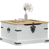 vidaXL storage box met plank Wit 78 x 78 x 45 cm Massief grenenhout