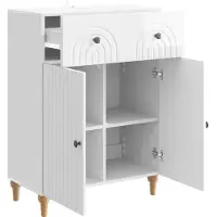vidaXL Dressoir Hoogglans Wit 66 x 34,5 x 90 cm Bewerkt hout