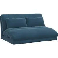 vidaXL Verstelbare vloostoel Blauw Fluweel