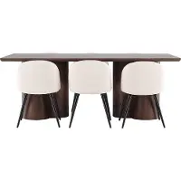 Ebuy24 Olivia eethoek tafel 100x210cm en 6 velours stoelen mocca.