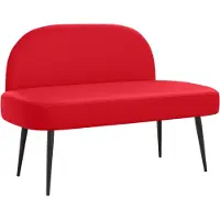 vidaXL Gevuld bankje met rugleuning Rood 110 x 60 x 76 cm Kunstleer