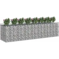 vidaXL Gabionen verhoogde border, 4 stuks, 400 x 100 x 100 cm, verzinkt staal