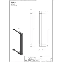 Formani Square LSQ1035A PA grepen 700 mm h.o.h. paarsgewijs - mat RVS