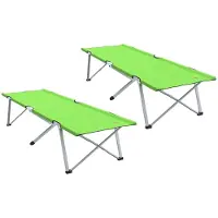 vidaXL Opvouwbaar Campingbed 2 pcs Groen 194 x 62,5 x 42,5 cm