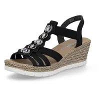 Rieker Sandalen met sleehak 619B2-00 dames 41