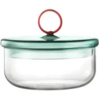 Muurla Loop lage schaal met deksel Ø15 cm Klar-teal-amber