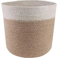 vidaXL Plantenpot Set 2 st Natuurlijk en Wit Ø 21 x 21 cm