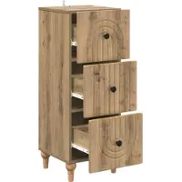 vidaXL Ladekast 33 x 34,5 x 90 cm Bewerkt hout Artisanaal eiken