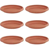vidaXL - Ronde - bloemenschalen - 6 - st - Baksteenrood - Ø - 14 - x - 2 - cm - Kunststof