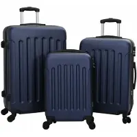 vidaXL Koffer, 3 stuks, donkerblauw, 50 x 31 x 78 cm, ABS-kunststof