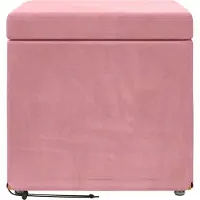 vidaXL Kruk Roze 41 x 41 x 40 cm Velvet en Geengineerd Hout