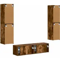 vidaXL Tv-meubelset 6 st 31 x 30 x 60 cm Gerookt eiken
