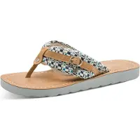 Tamaris Teenslipper camel / navy / cyaan blauw / offwhite