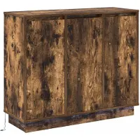 vidaXL LED-zijtafel, gerookt eikenhout, 90 x 32 x 75 cm, houtvezel