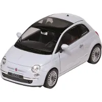 Goki Modelauto/speelgoedauto Fiat 500 2007 wit schaal 1:24/14 x 7 x 6 cm - Speelgoed auto's