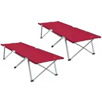 vidaXL Opvouwbaar Campingbed 2 st Rood 194 x 62,5 x 42,5 cm