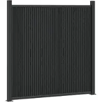 vidaXL Hekpaneel WPC en Aluminium Zwart