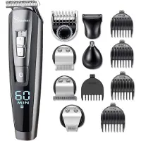 Hatteker 5-in-1 Professionele Tondeuse Set voor Heren – Baardtrimmer, Haartrimmer & Bodygroomer – Waterdicht en Oplaadbaar