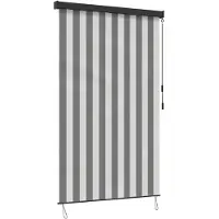 vidaXL - Rolgordijn - Antraciet - en - Wit - 160 - x - 250 - cm - Stof - en - Aluminium