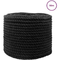 vidaXL Katoenen Touw 10 mm 50 m Zwart 100% katoen