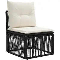 vidaXL Tuinbank Set 6 st Zwart poly rattan