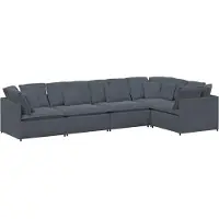 vidaXL Modulaire bank met kussens fluweel donkergrijs