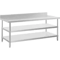 Royal Catering RVS werktafel - ECO - 200 x 90 cm - 240 kg - tussenplank -