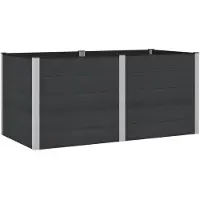 vidaXL Verhoogde plantenbak Zwart 200 x 100 x 91 cm WPC en Aluminium