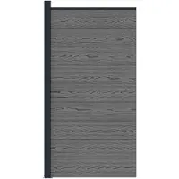vidaXL Hekpaneel 95 x 186 cm WPC en Aluminium Grijs