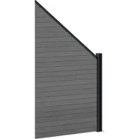 vidaXL loungeset, 95 x 180 cm, WPC en aluminium, grijs