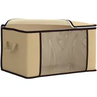 vidaXL Opbergbox met transparant zijpaneel, crème kleur