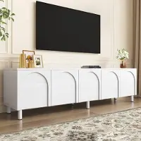 STILVORA Tv-Meubel - Lowboard Met 5 Deuren En Kabeldoorvoer - Voor Woonkamer En Opbergruimte - MDF - 180x38x45 Cm - Wit