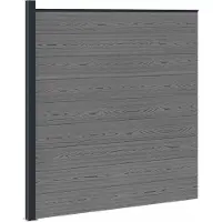 vidaXL Hekset 175 x 186 cm WPC en Aluminium Grijs