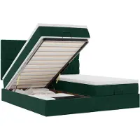 vidaXL Ottoman bed met matrassen 200x200cm fluweel donkergroen
