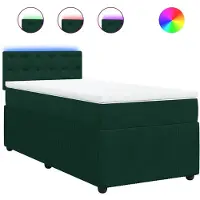 vidaXL Boxspring met matras fluweel donkergroen 80x200 cm