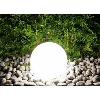 Trango IP65 tuinbal 40cm diameter in wit mat natuursteenlook 400W *SNOW* incl. 5 meter IP44 voedingskabel met 1x E27 fitting, bollamp, tuinlamp, lichtbol, buitenlamp