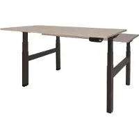 Schaffenburg Dextro Plus Duo Zit-sta-bureau Rechthoekig Eiken H-Frame 1.200 (B) x 800 (D) x 645 (H) mm Melamine