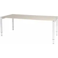 Schaffenburg Verstelbaar Bureau - Domino 200x90 Eiken - wit frame