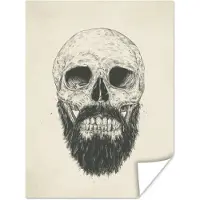 PosterMonkey Poster Schedel - Baard - Haar - Tekening - 120x160 cm XXL