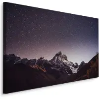 Karo-art Schilderij - Sterrenhemel boven de Bergen, 5 maten, Premium Print