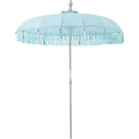 J-Line parasol Bobbi - hout/katoen - lichtblauw