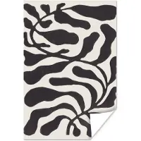 PosterMonkey Poster Bladeren - Plant - Pastel - Zwart - 80x120 cm