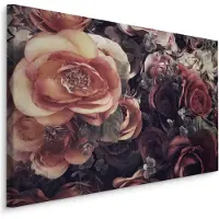 Karo-art Schilderij - Vintage Rozen, multi-gekleurd, 4 maten, wanddecoratie